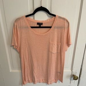 Pink Knit Pocket Tee